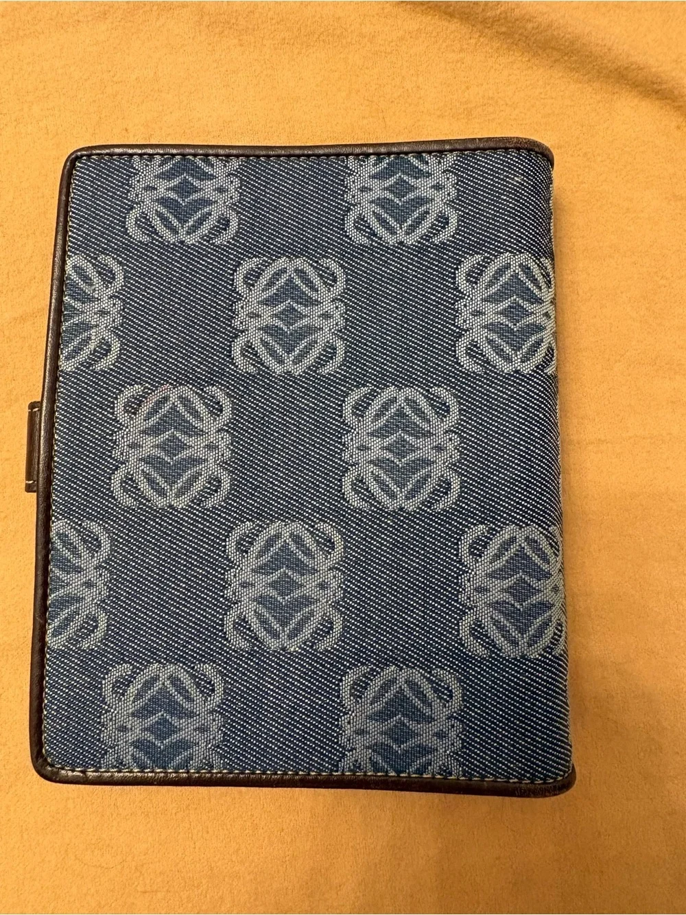 Loewe Anagram Denim Leather 6-Ring Agenda Planner Cover Mini Vintage A6 Wallet